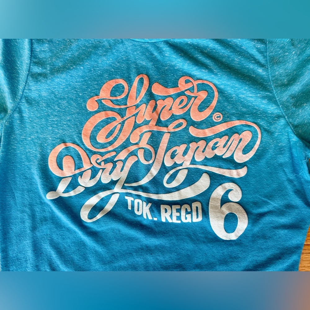 Superdry dip dye logo tshirt womens juniors L blue - Picture 3 of 8